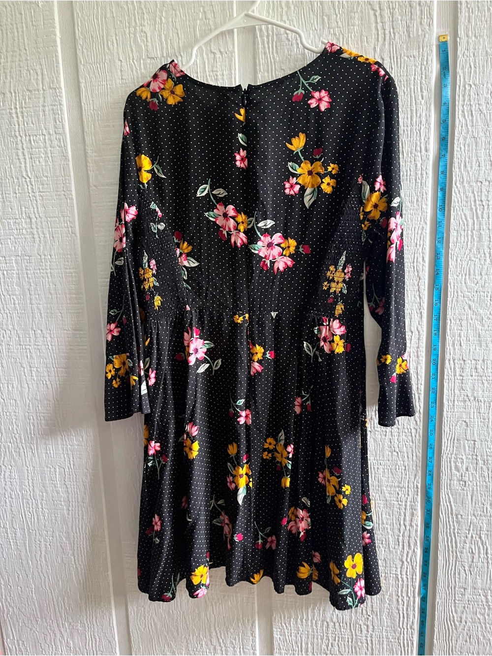 Old Navy Black Midi Dress with Pink & Yellow Floral Print